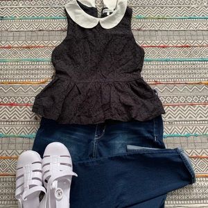 Black Peplum top